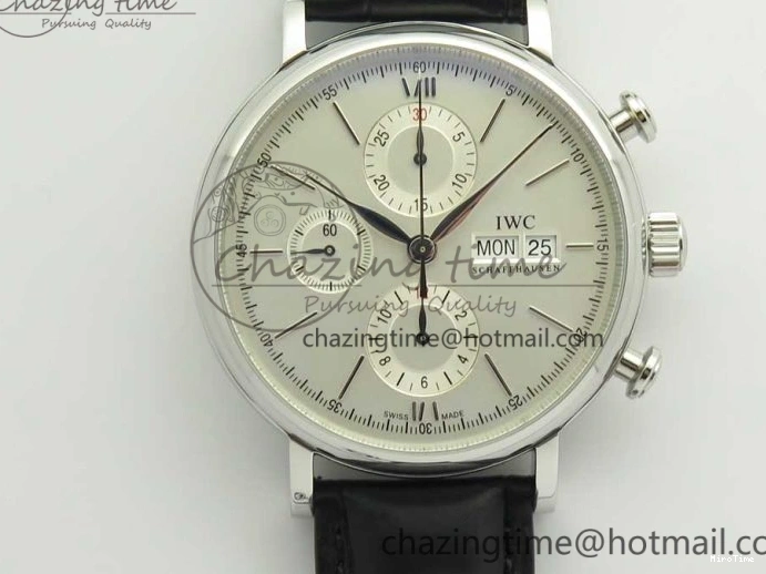 MIROTIME 0123 Portofino IW391001 SS ZK 1:1 Best Edition White Dial Silver Markers on Black Leather Strap A RelaxedFit 7139